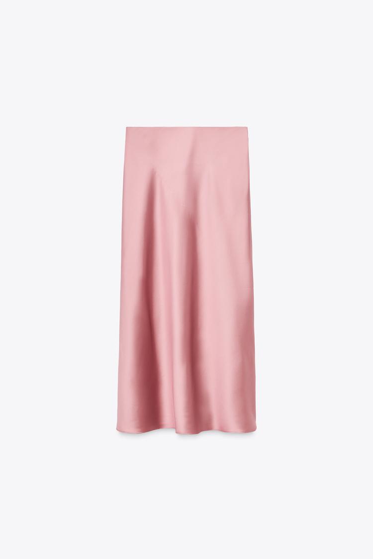 ZARA Satin Midi Skirt