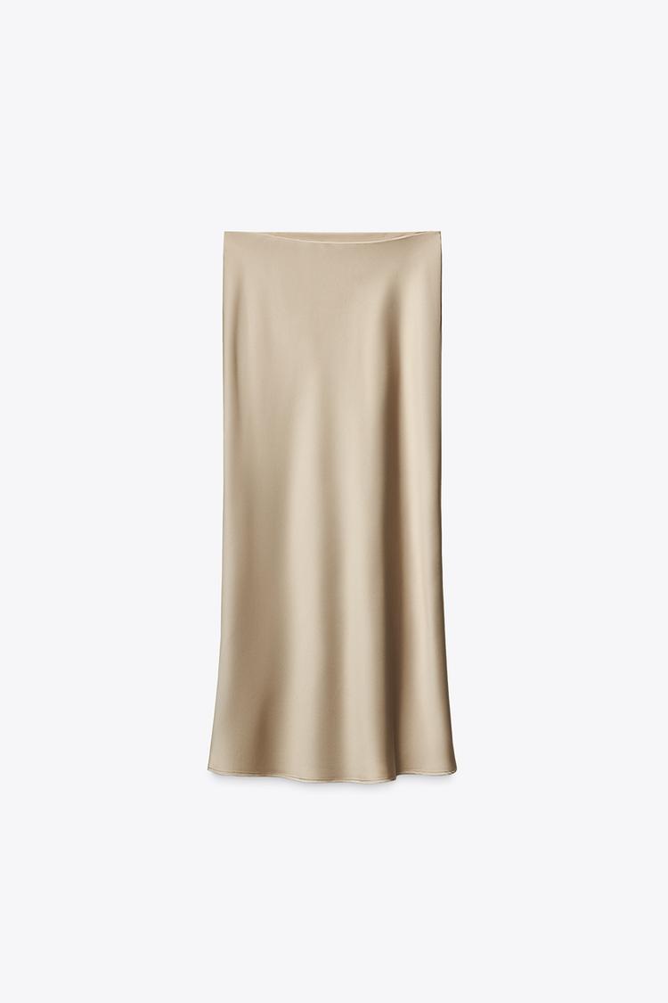 ZARA Satin Midi Skirt