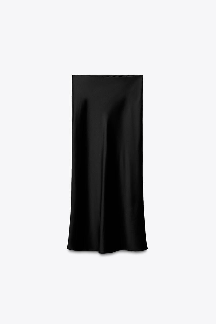 ZARA Satin Midi Skirt