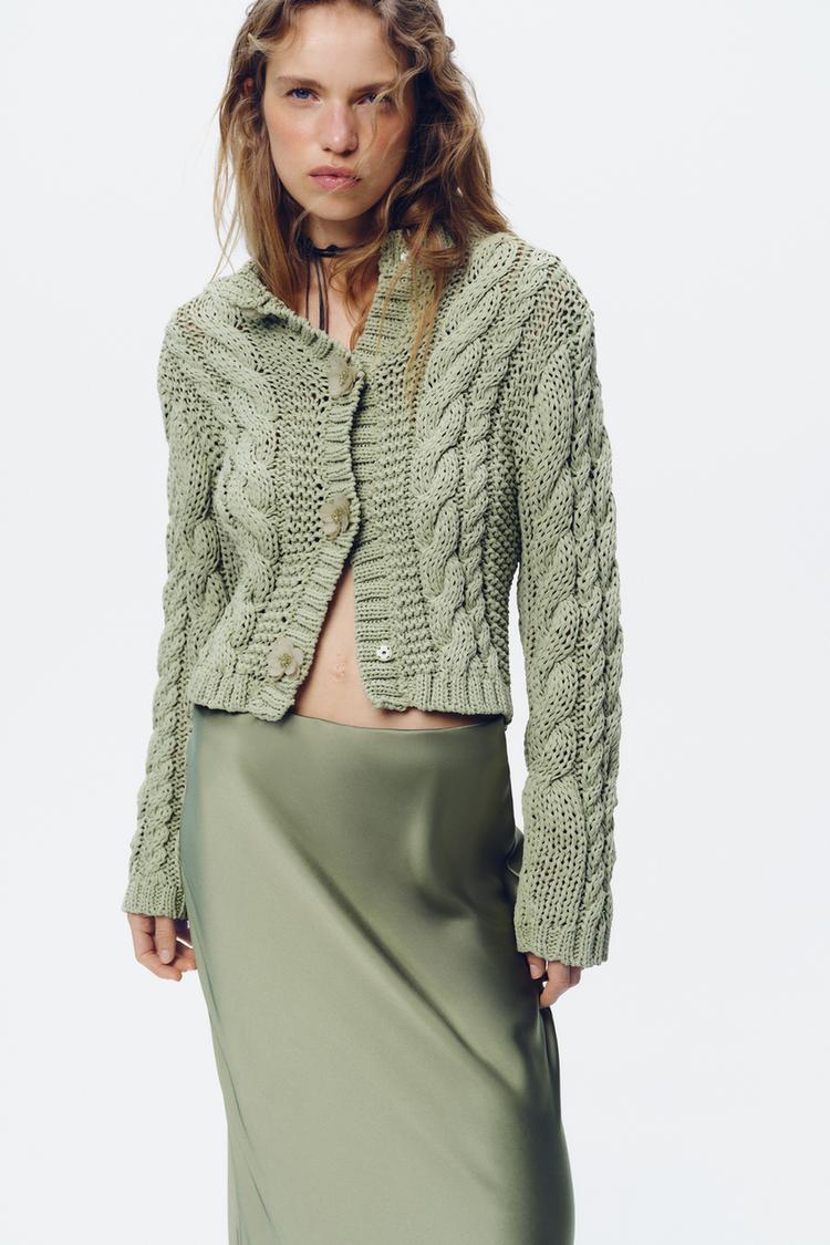 ZARA Satin Midi Skirt
