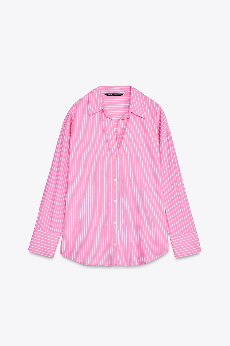 ZARA Basic Poplin Shirt - Stripe