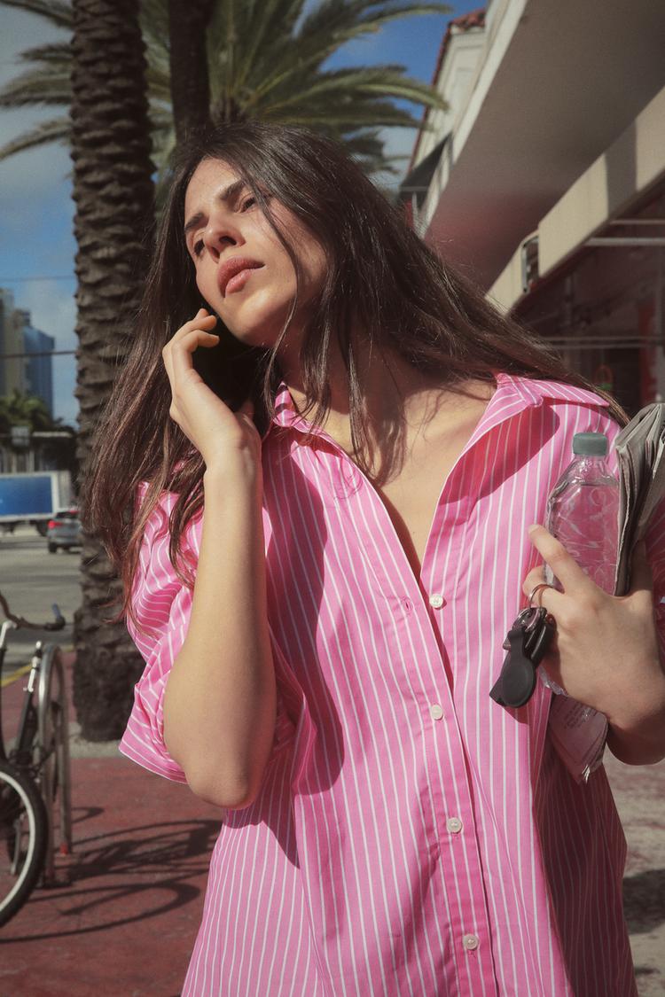 ZARA Basic Poplin Shirt - Stripe
