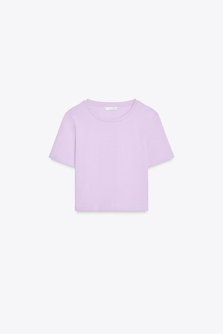 ZARA Cropped Stretch T-Shirt