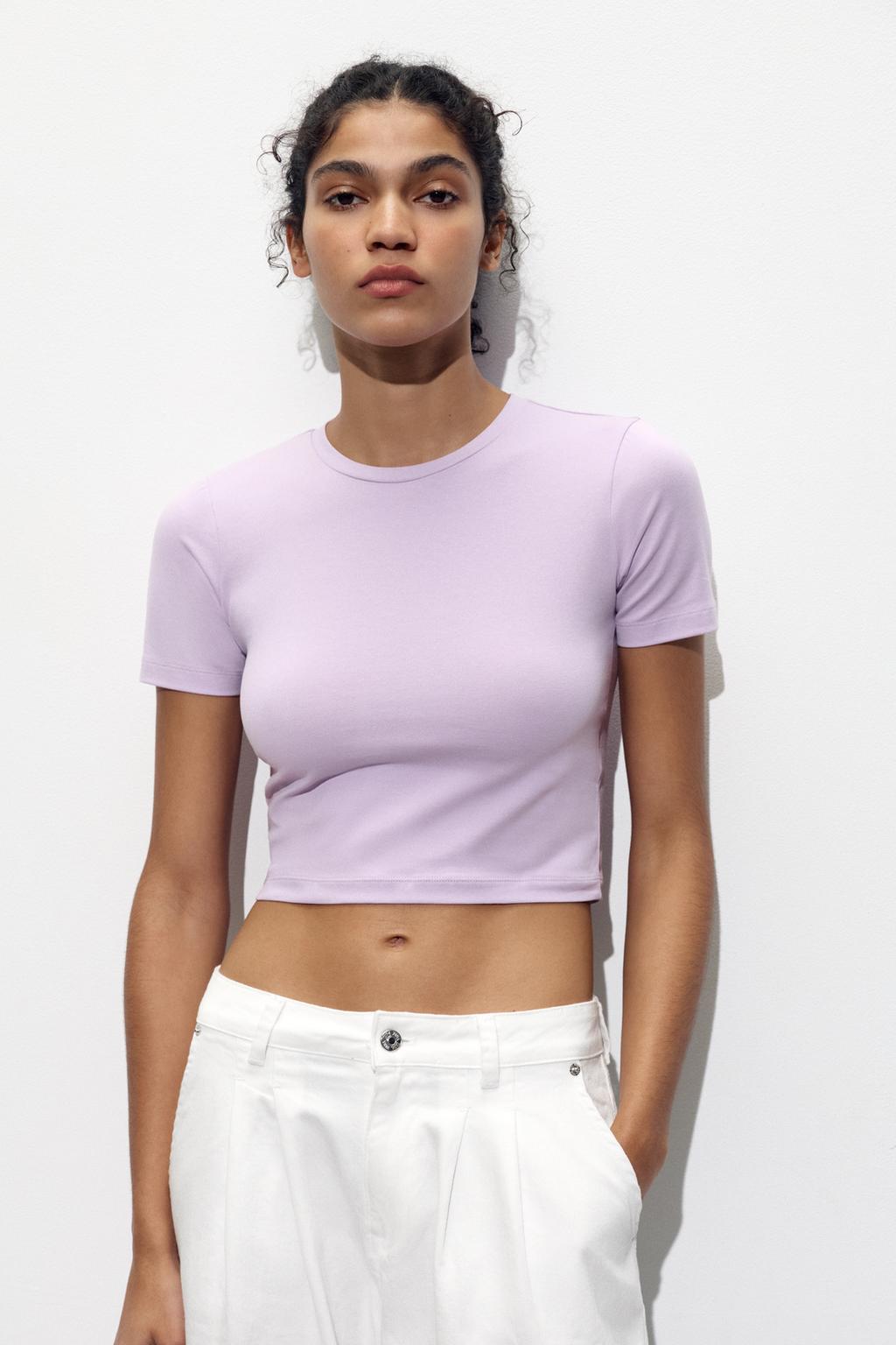 ZARA Cropped Stretch T-Shirt