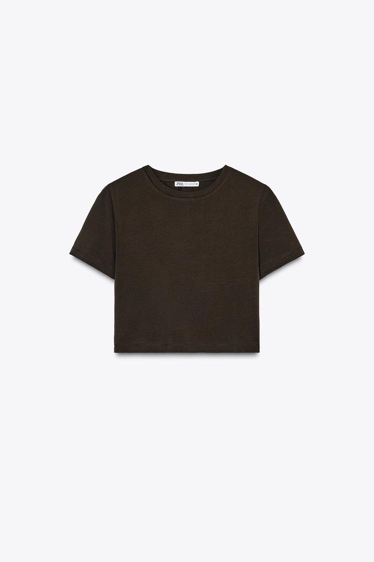 ZARA Cropped Stretch T-Shirt