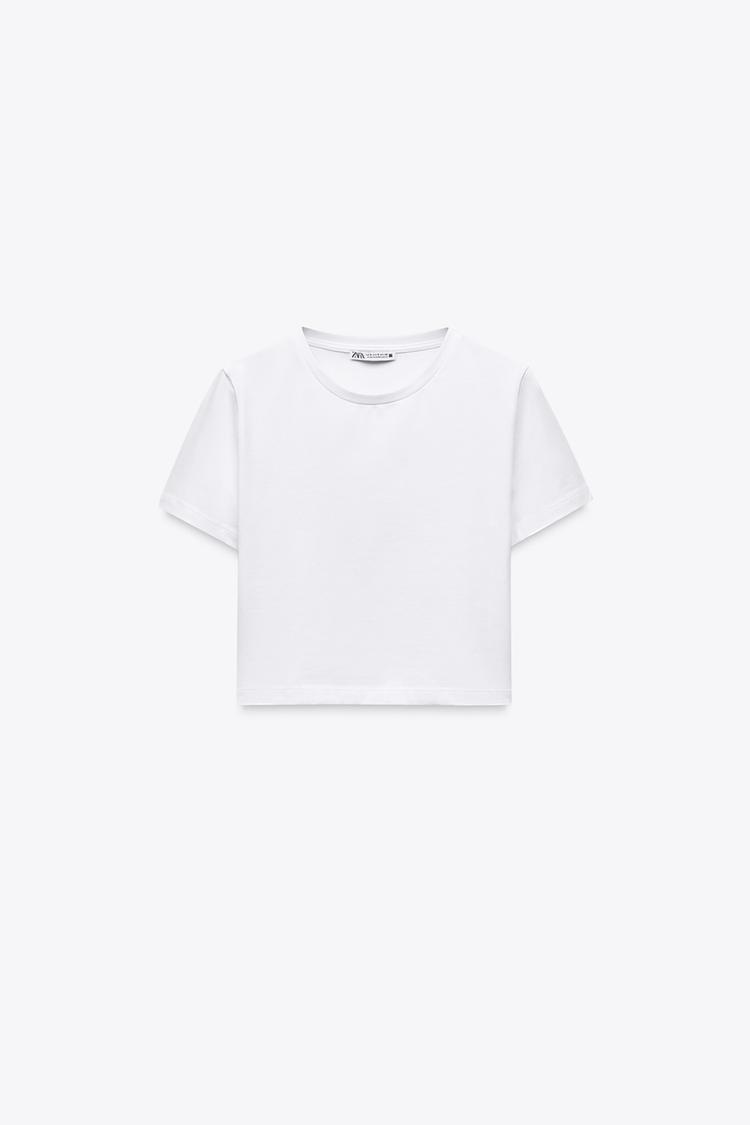 ZARA Cropped Stretch T-Shirt