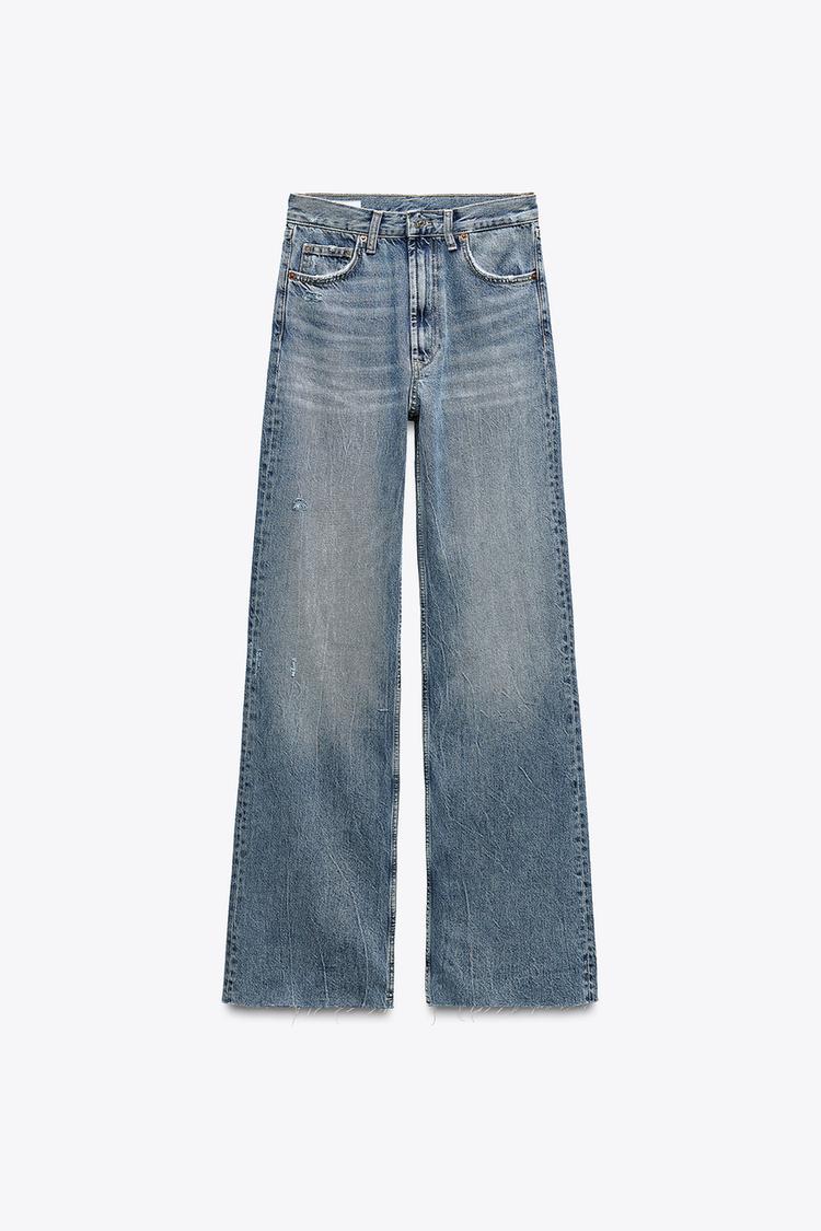ZARA TRF High-Waist Wide-Leg Full-Length Jeans