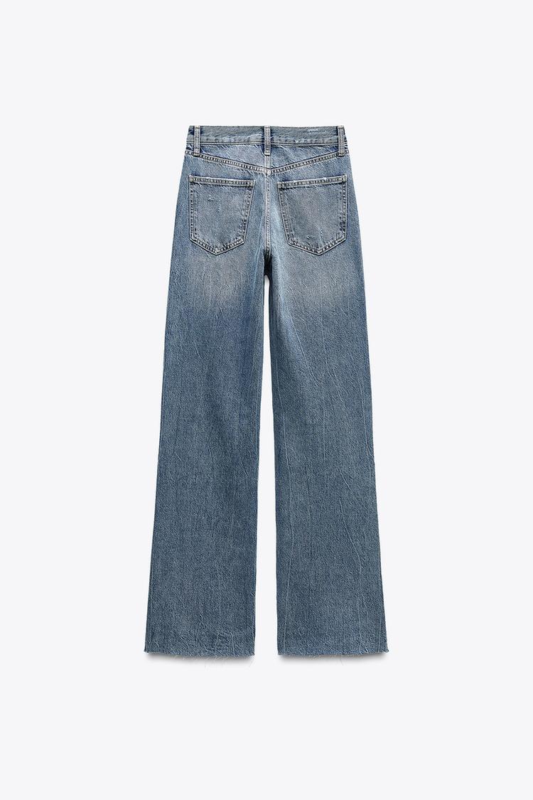 ZARA TRF High-Waist Wide-Leg Full-Length Jeans