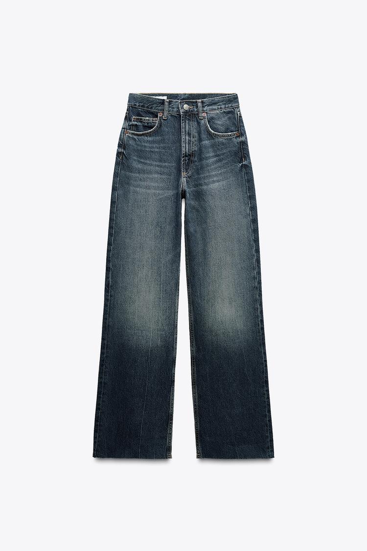 ZARA TRF High-Waist Wide-Leg Full-Length Jeans