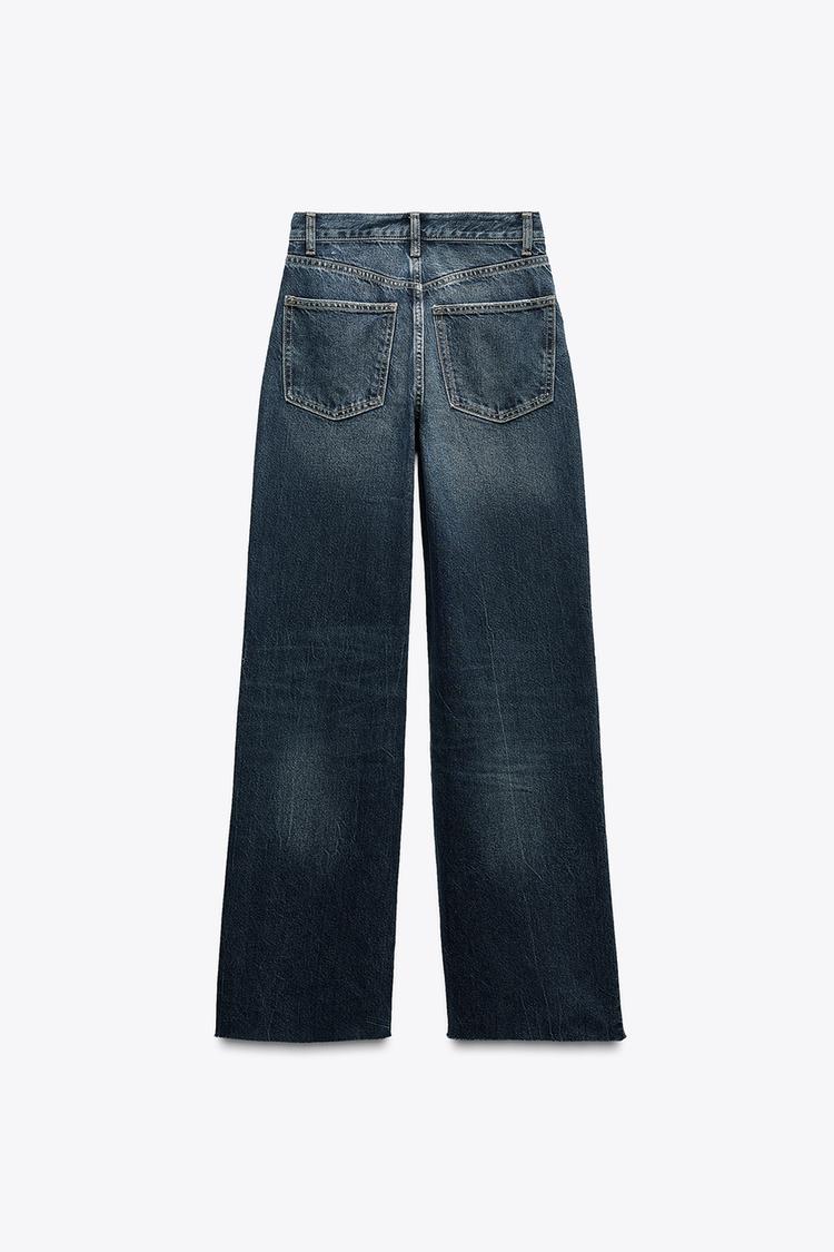 ZARA TRF High-Waist Wide-Leg Full-Length Jeans