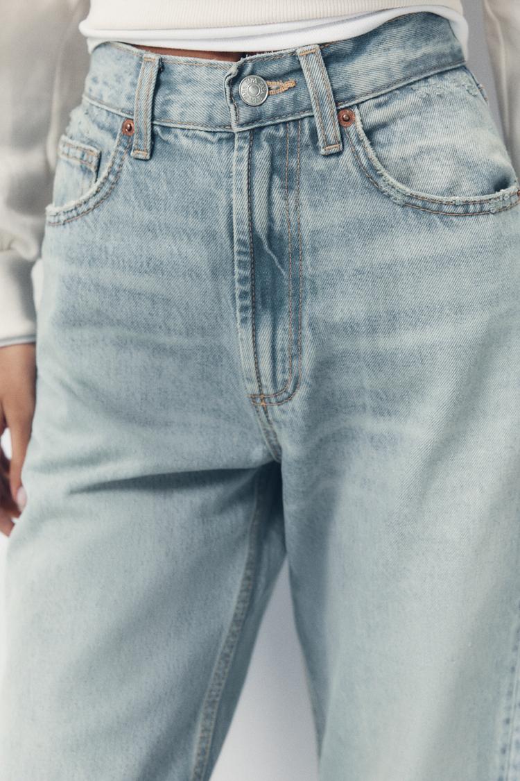 ZARA TRF High-Waist Wide-Leg Full-Length Jeans
