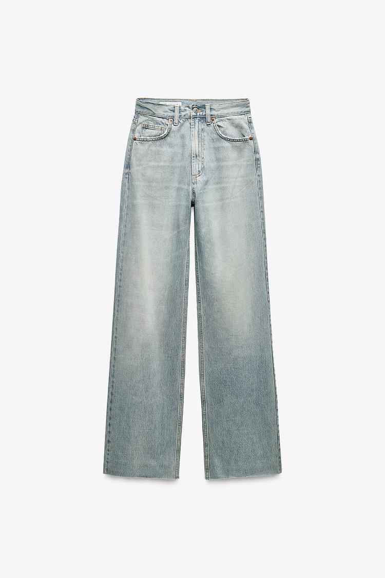 ZARA TRF High-Waist Wide-Leg Full-Length Jeans