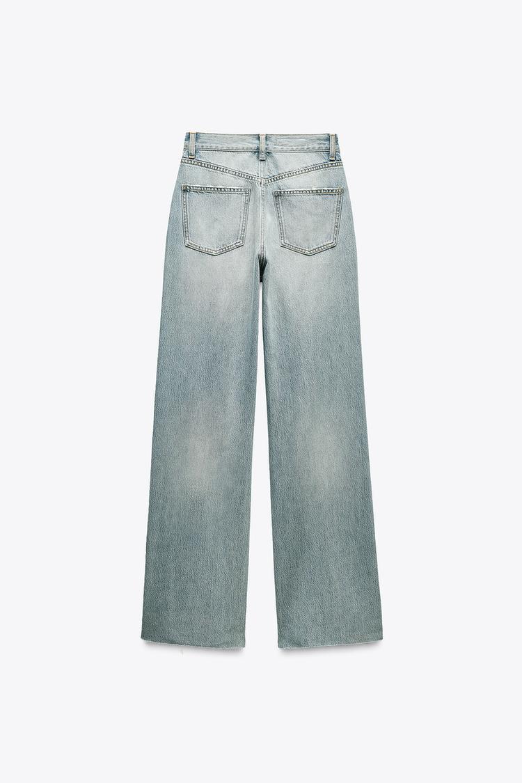 ZARA TRF High-Waist Wide-Leg Full-Length Jeans