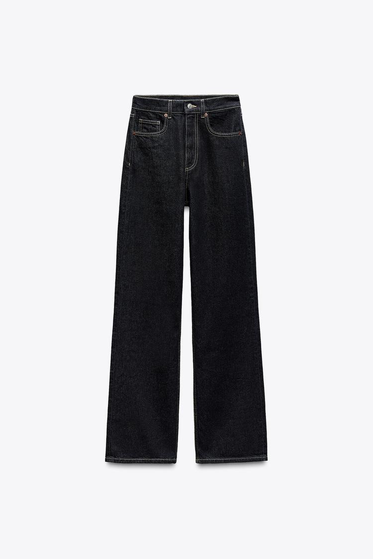 ZARA TRF High-Waist Wide-Leg Full-Length Jeans
