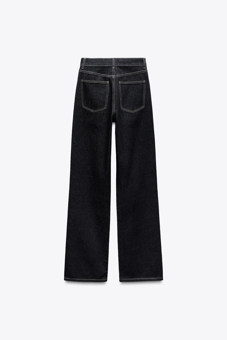 ZARA TRF High-Waist Wide-Leg Full-Length Jeans