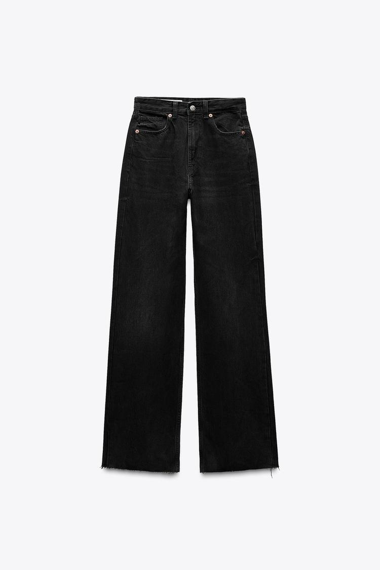ZARA TRF High-Waist Wide-Leg Full-Length Jeans
