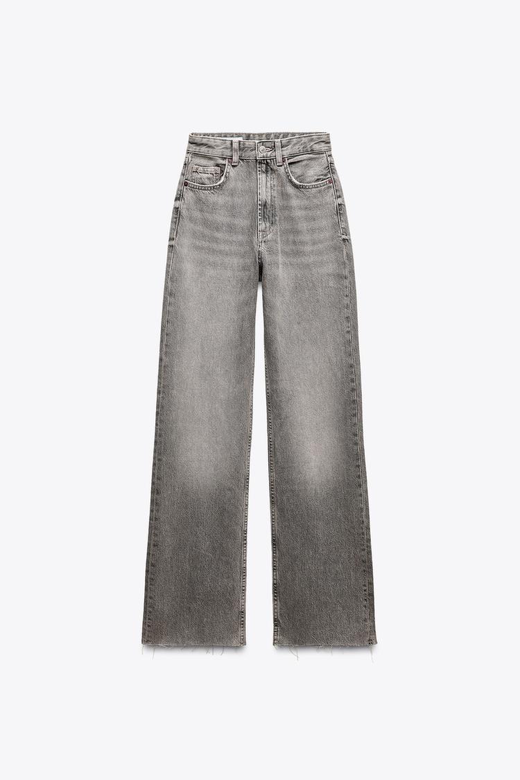 ZARA TRF High-Waist Wide-Leg Full-Length Jeans