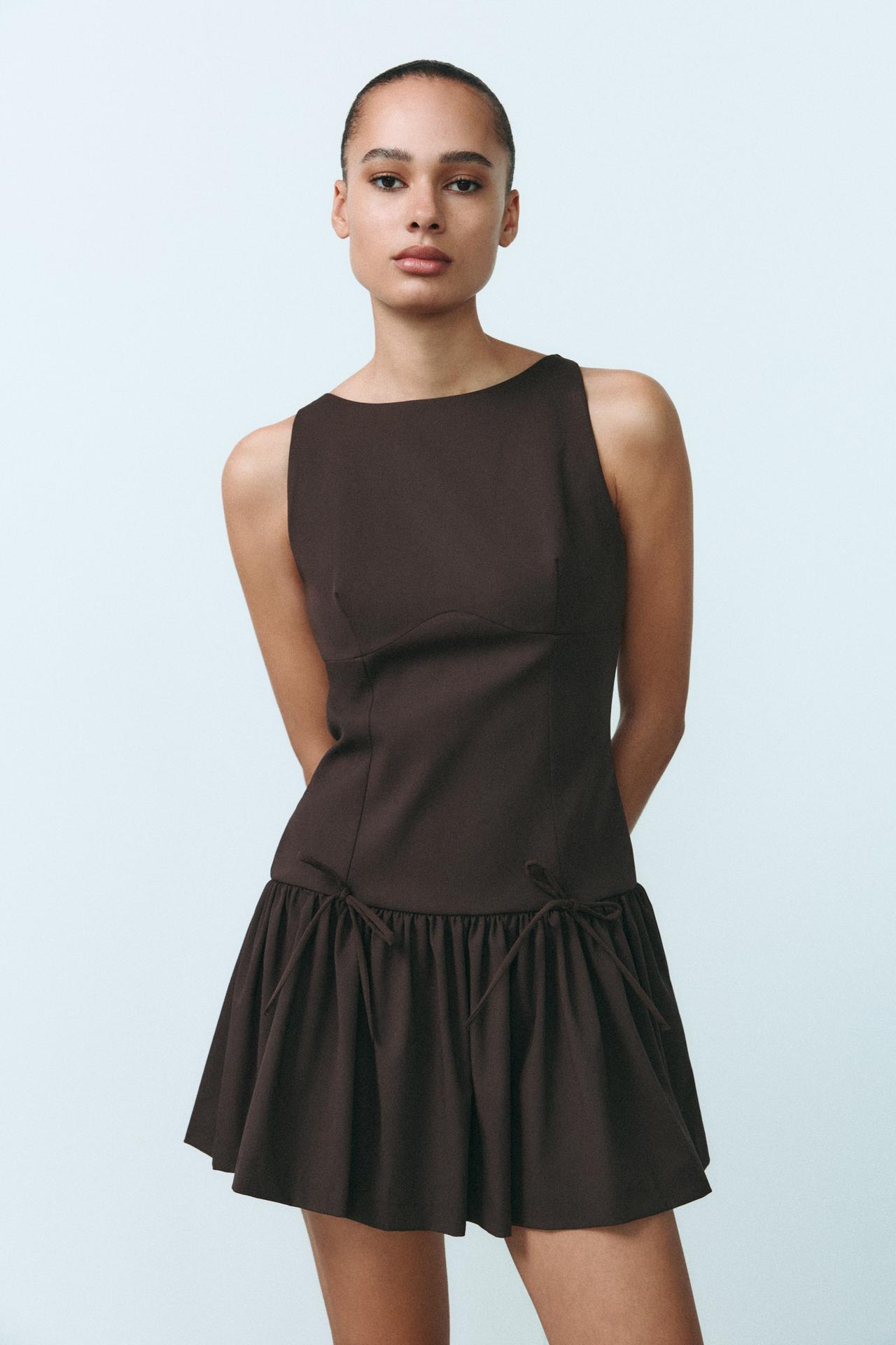 ZARA Short Dress with Bows