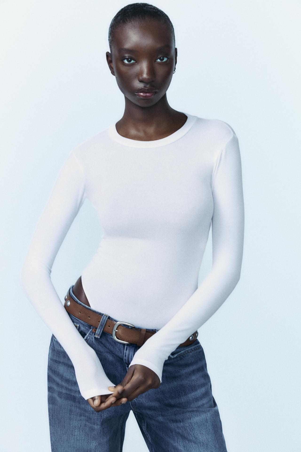 ZARA Cotton Modal Bodysuit
