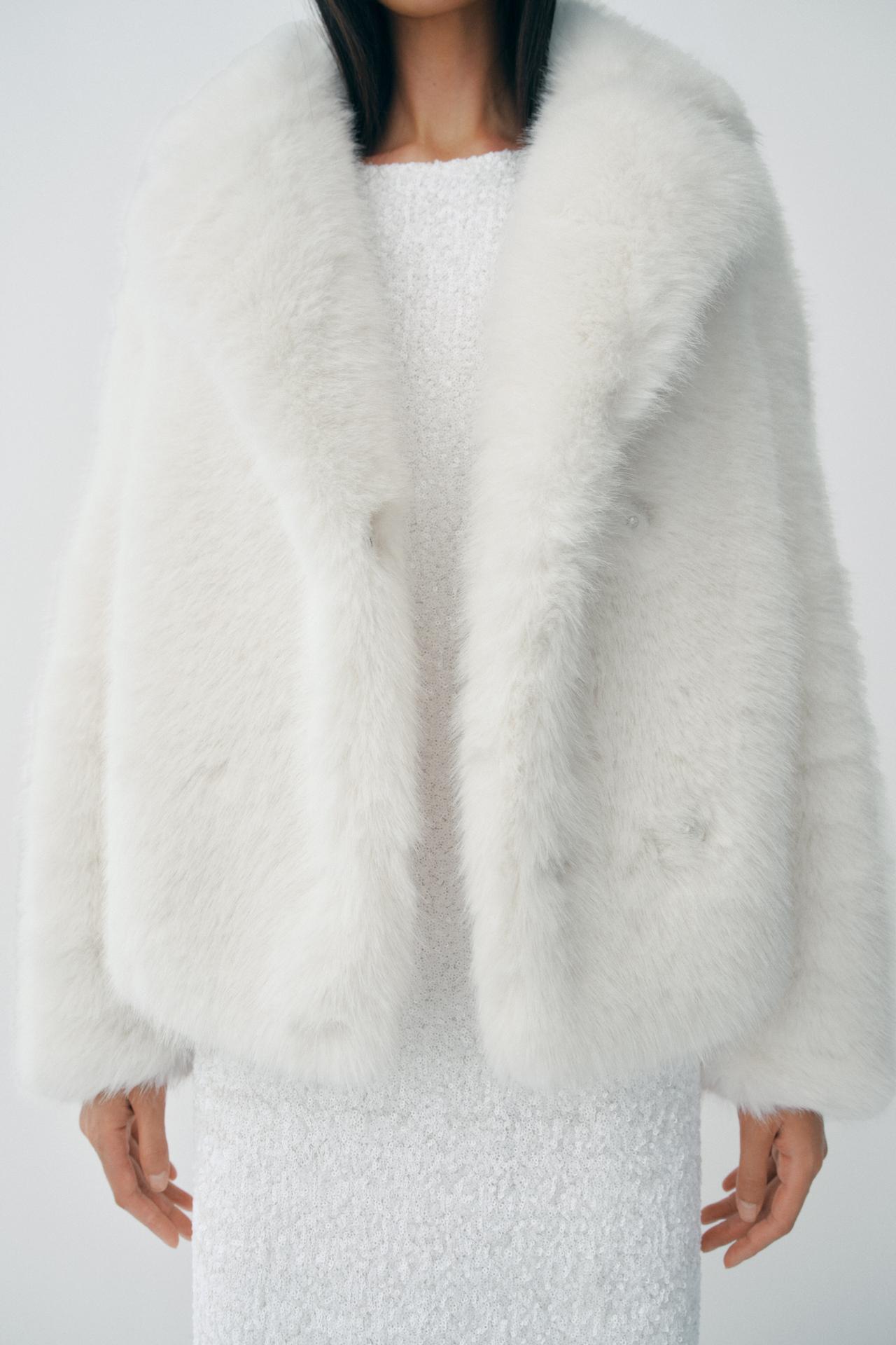 ZARA ZW Collection Faux Fur Jacket