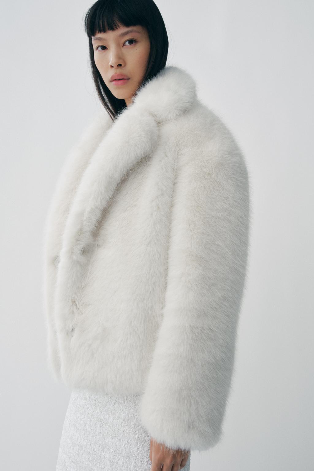 ZARA ZW Collection Faux Fur Jacket