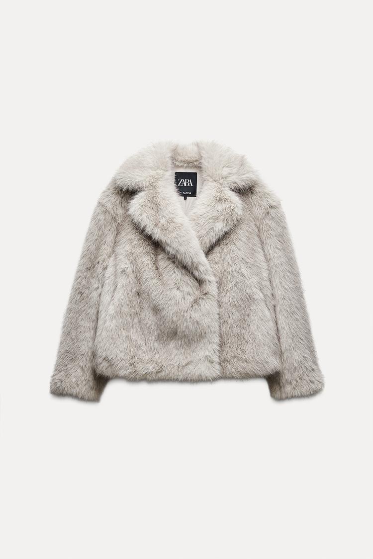 ZARA ZW Collection Faux Fur Jacket