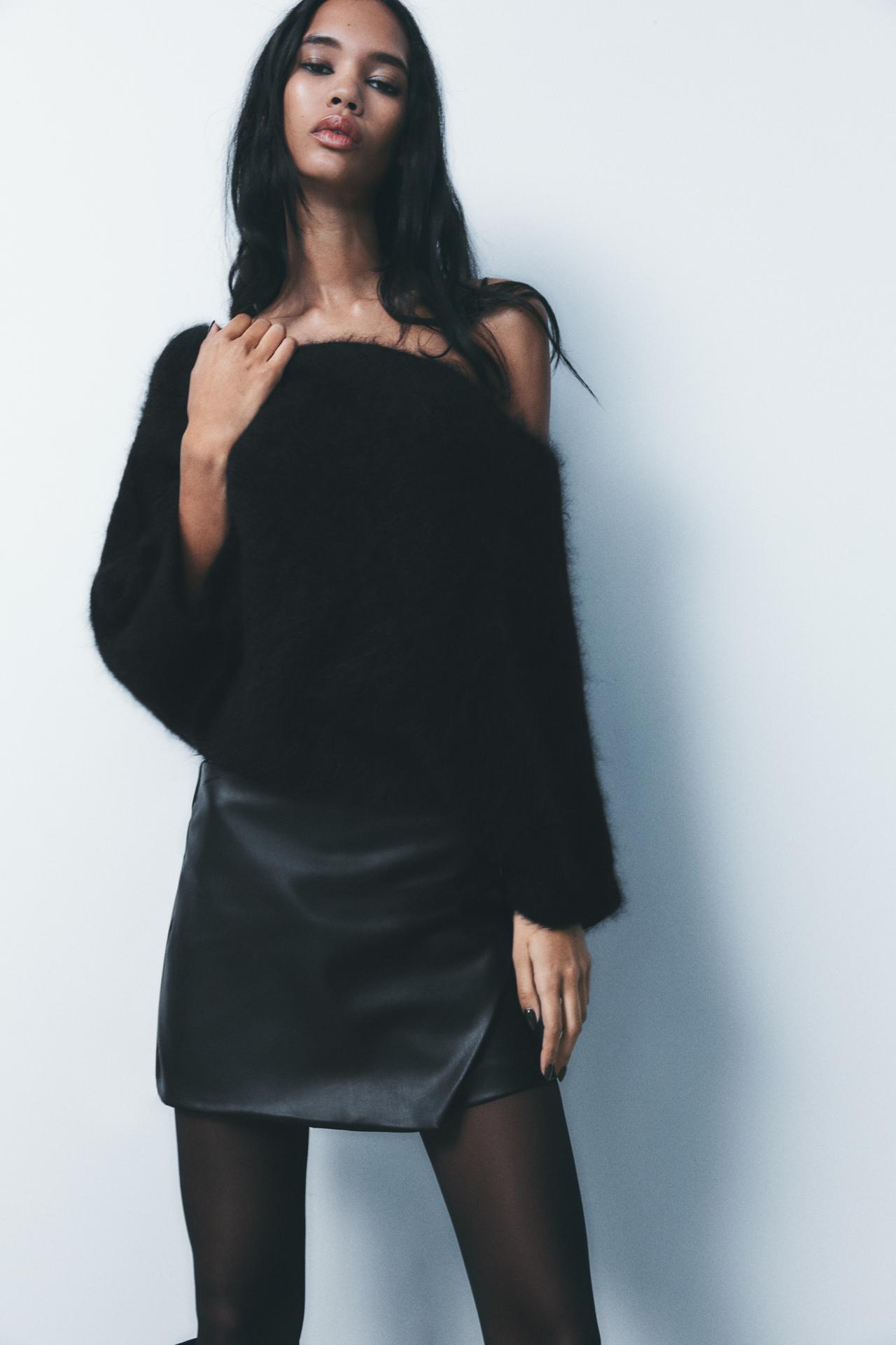 ZARA Faux Leather Skort