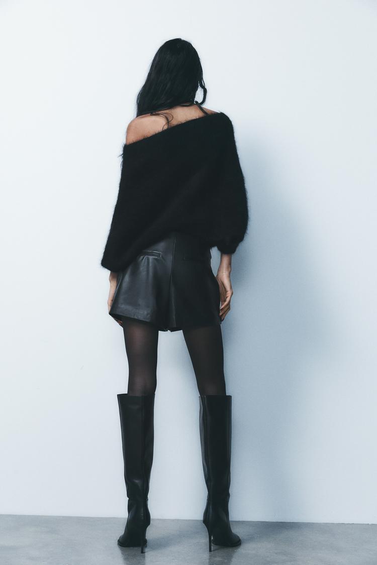 ZARA Faux Leather Skort