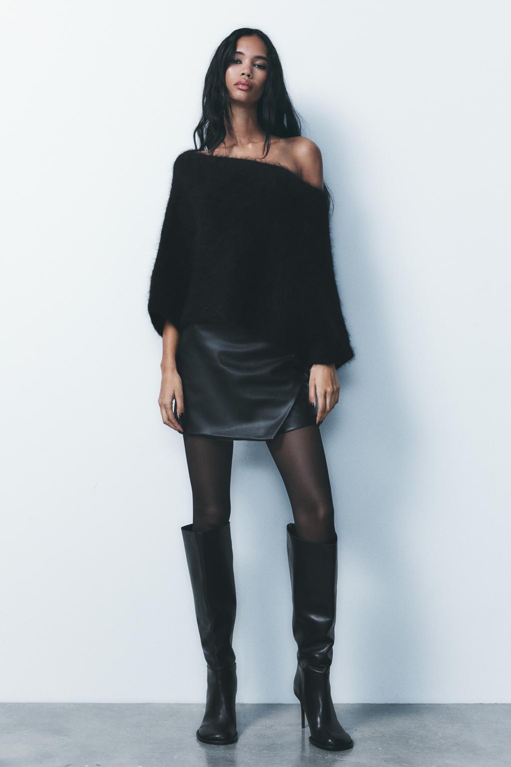 ZARA Faux Leather Skort