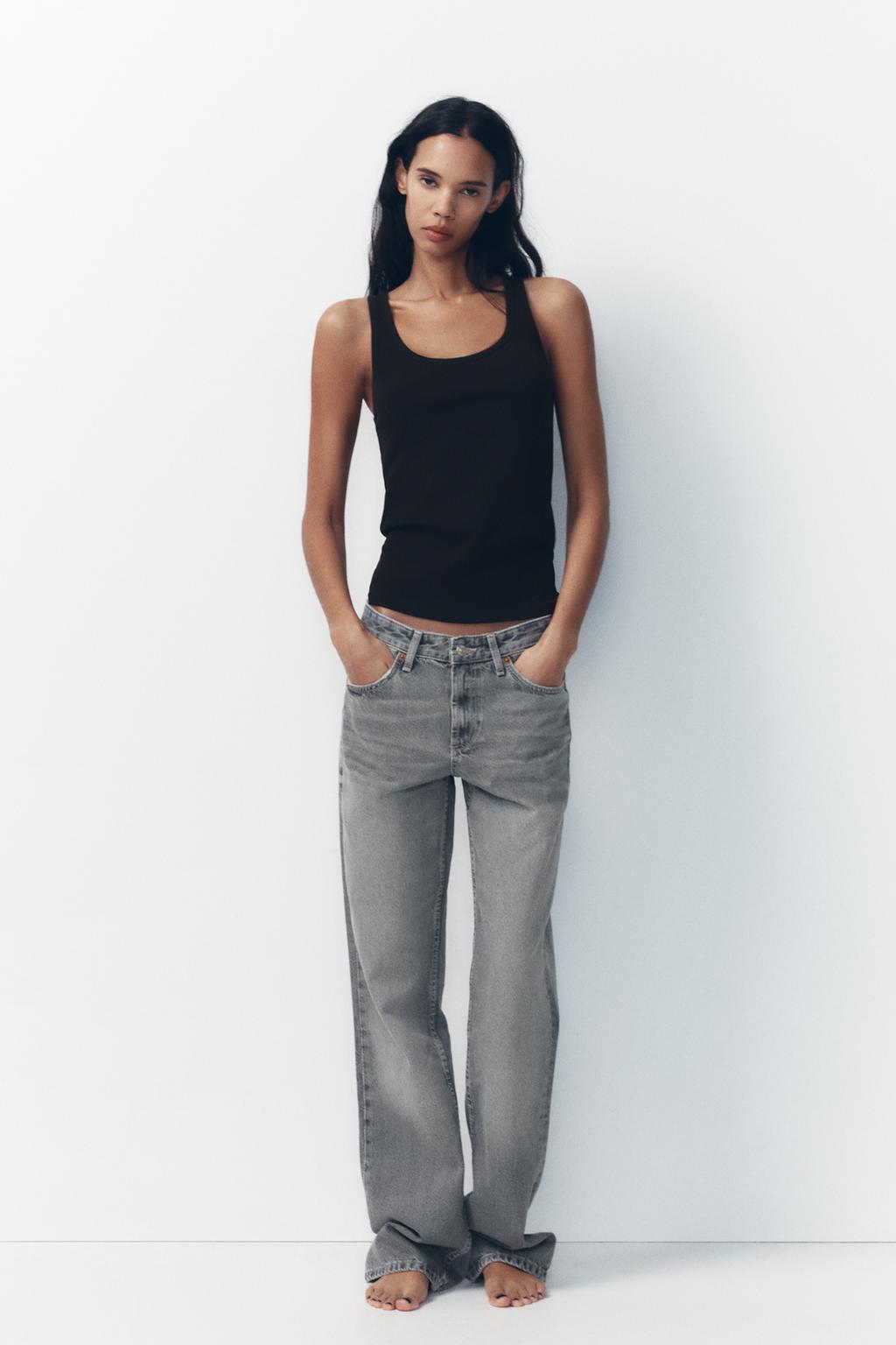 ZARA TRF Wide-Leg Mid-Waist Jeans