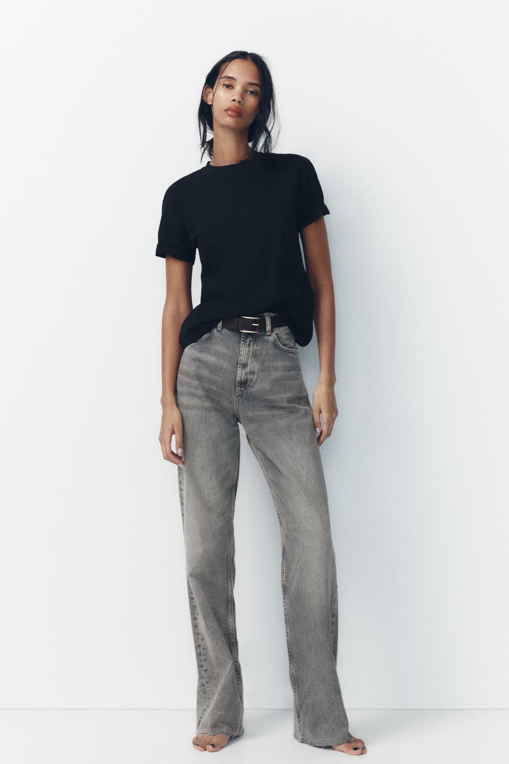ZARA TRF High-Waist Wide-Leg Full-Length Jeans