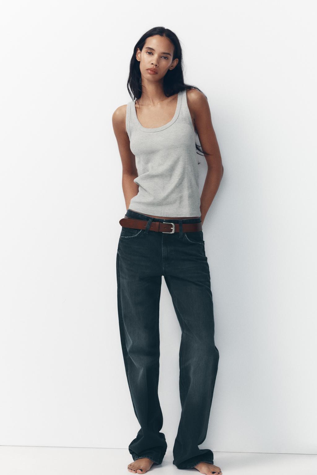 ZARA TRF Wide-Leg Mid-Waist Jeans