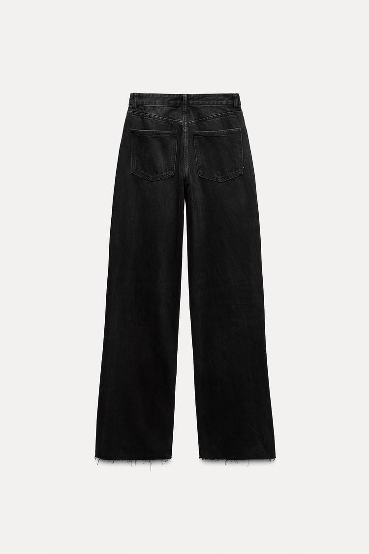 ZARA TRF High-Waist Wide-Leg Full-Length Jeans