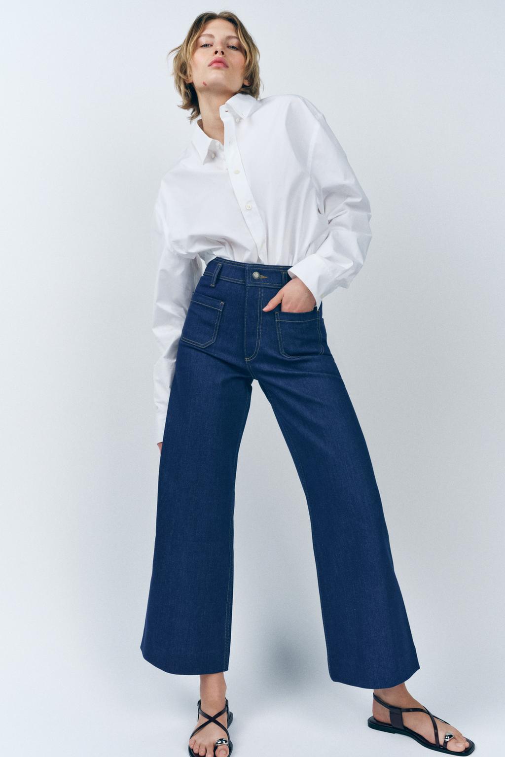 ZARA ZW Collection Wide-Leg High-Waist Jeans