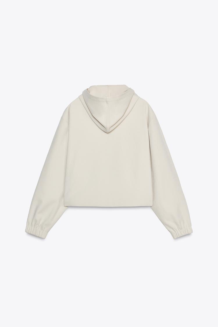 ZARA Textured Bomber Jacket with Hood