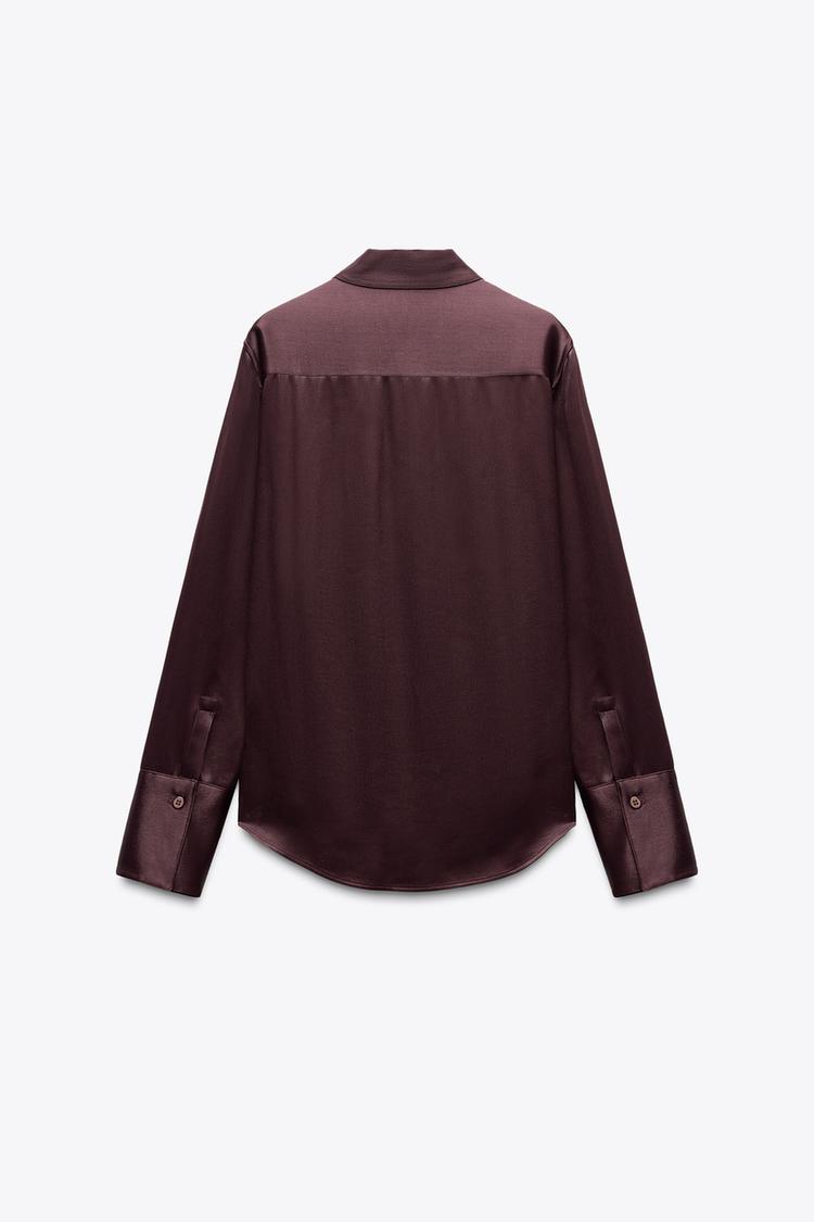 ZARA ZW Collection Satin Shirt with Pockets