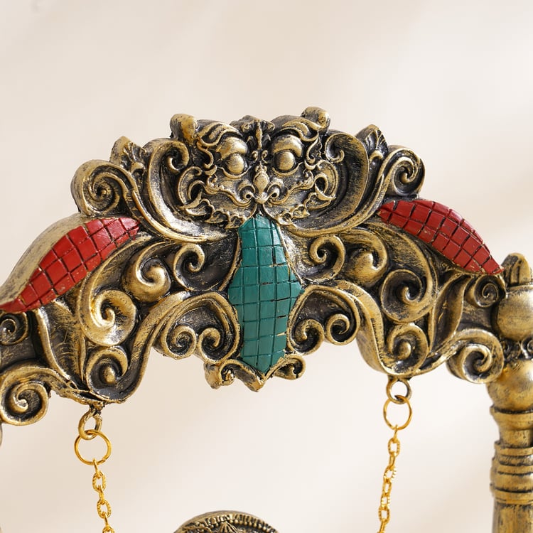 Alpana Checks Polyresin Ganesha on Swing Figurine