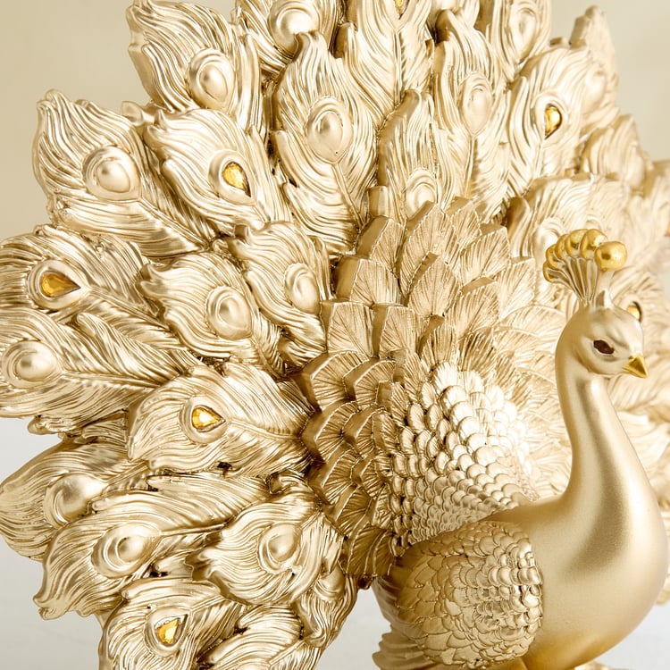 Mayur Zeus Polyresin Peacock Spread Feathered Figurine