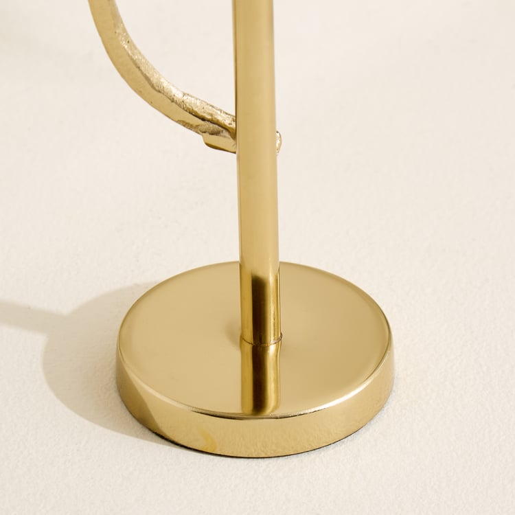 Amara Ava Glass and Metal Spiral Pedestal T-Light Holder - Medium