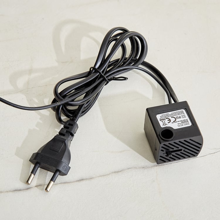 Alpine Modern Polyresin Buddha in Palm Water Fountain - 22x27cm