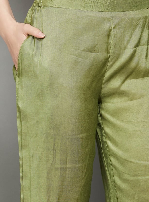 FASHOR Embroidered Straight Kurta Set