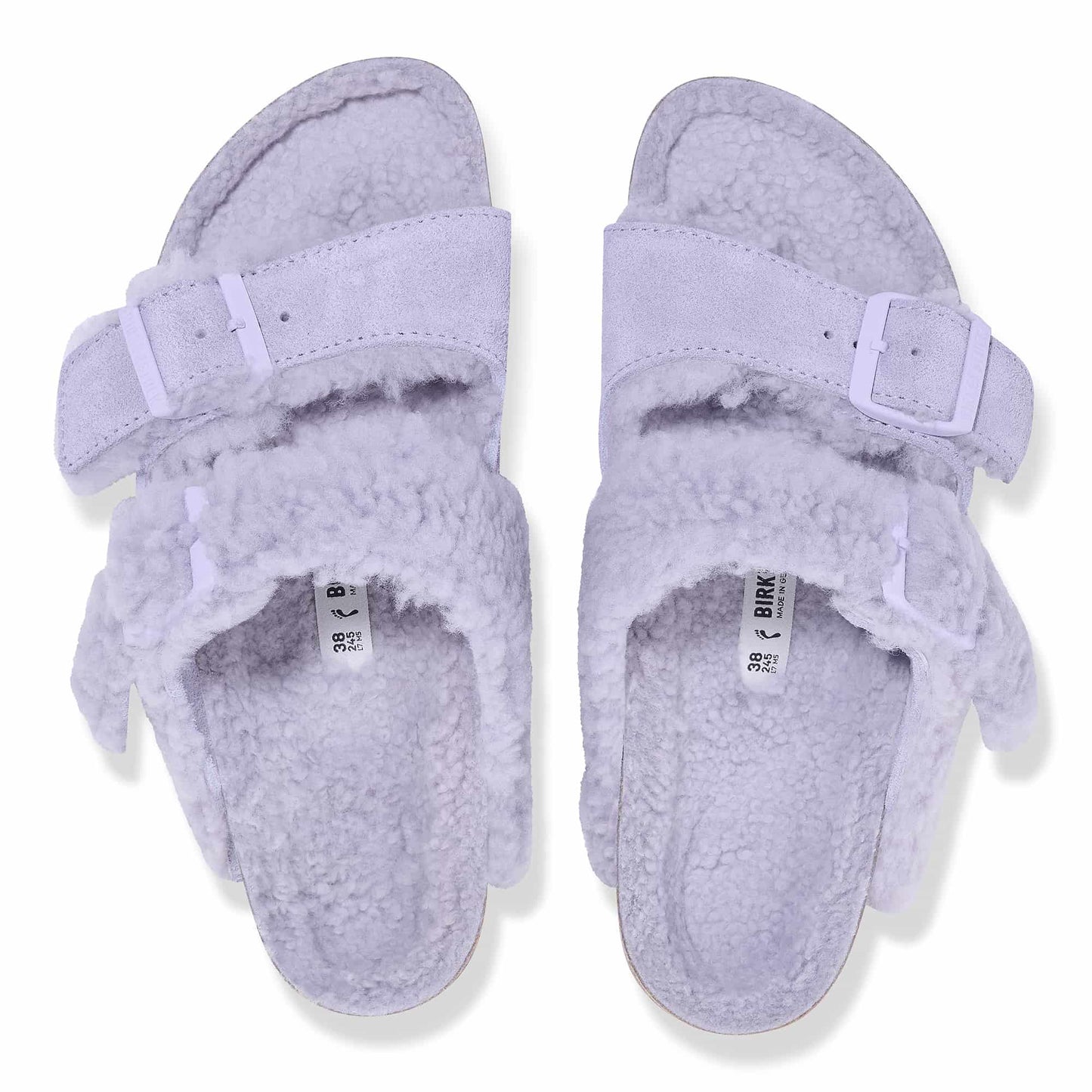 BIRKENSTOCK Arizona Teddy Split Suede Leather Shearling - Purple/Purple Fog