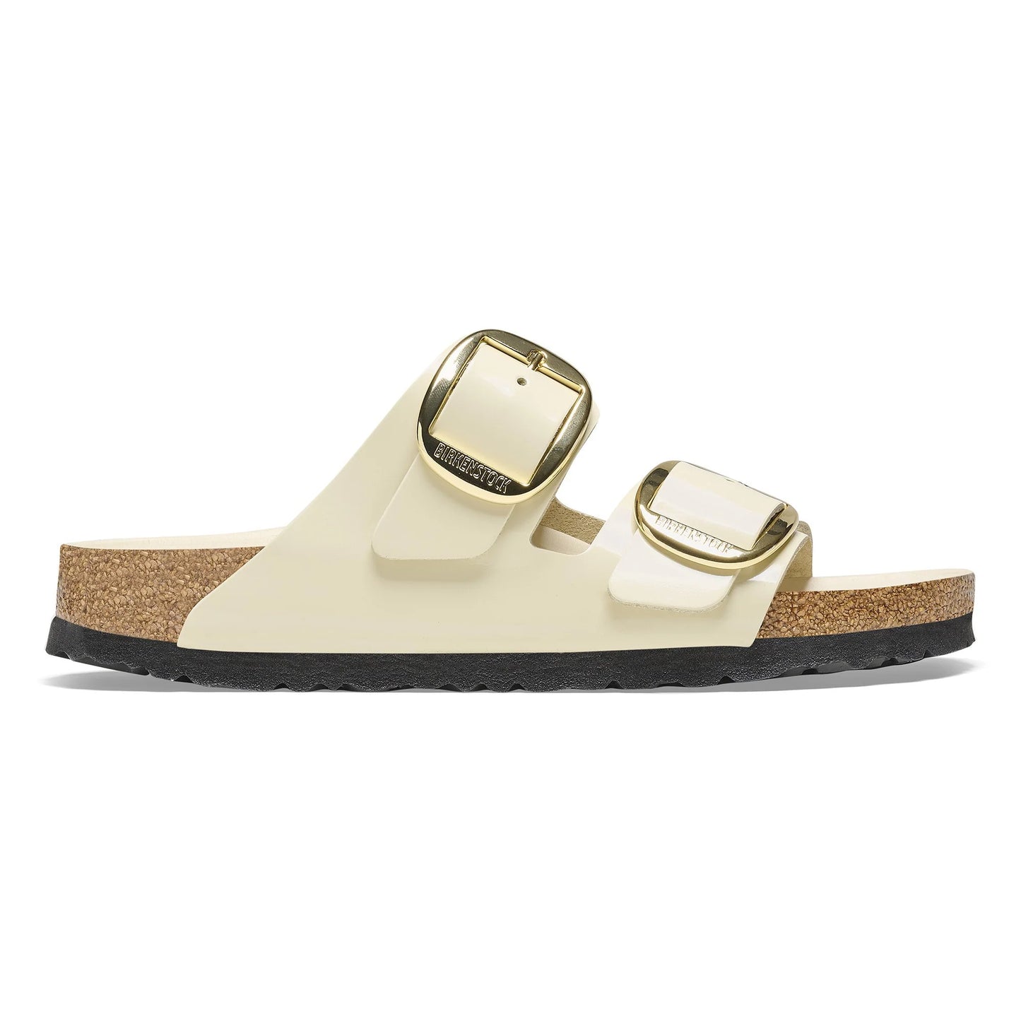 BIRKENSTOCK Arizona Big Buckle Natural Leather Patent - Beige/High-Shine Ecru