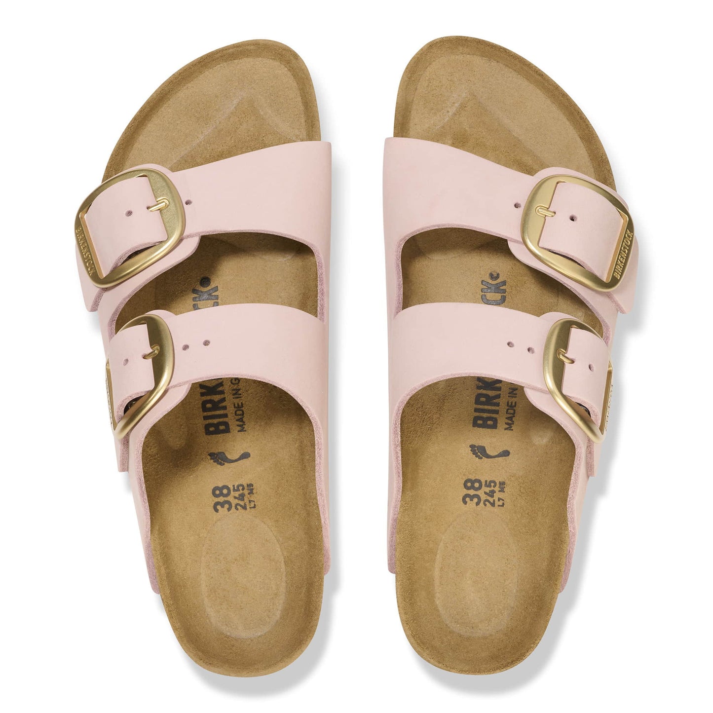 BIRKENSTOCK Arizona Big Buckle Nubuck Leather - Pink/Soft Pink