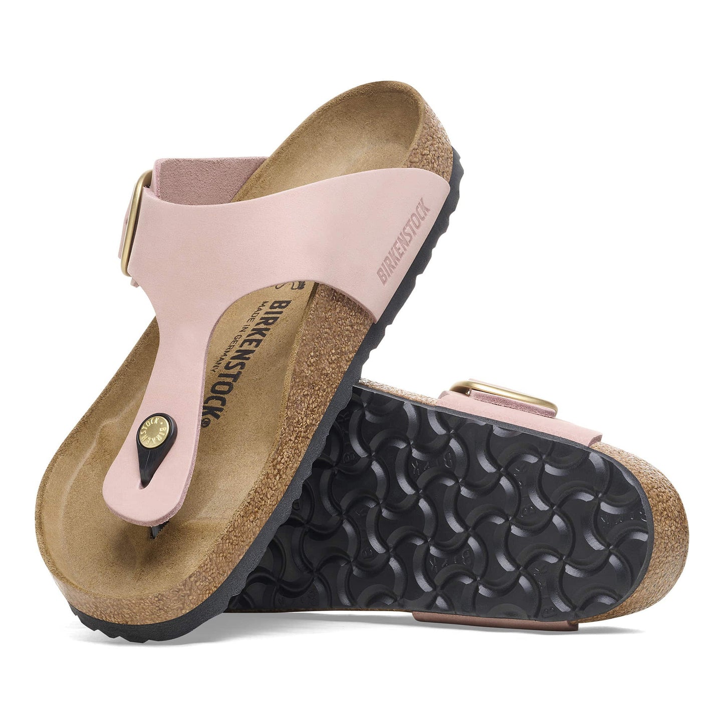BIRKENSTOCK Gizeh Big Buckle Nubuck Leather - Pink/Soft Pink
