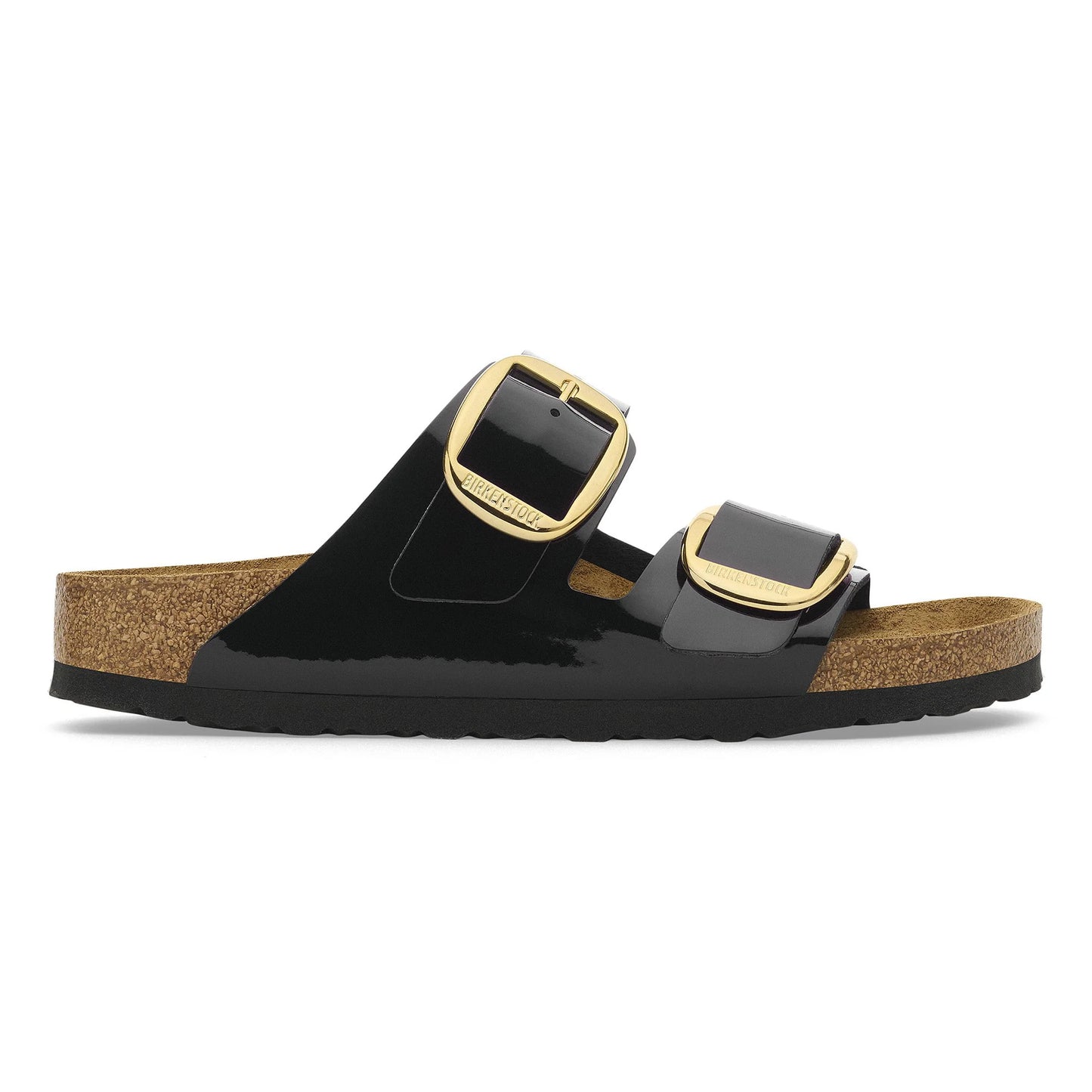 BIRKENSTOCK Arizona Big Buckle Birko-Flor Patent - Black/Patent Black/Gold