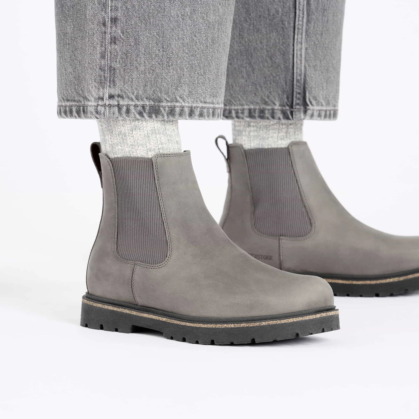 BIRKENSTOCK Highwood Slip On Mid Natural Leather Oiled - Gray/Graphite