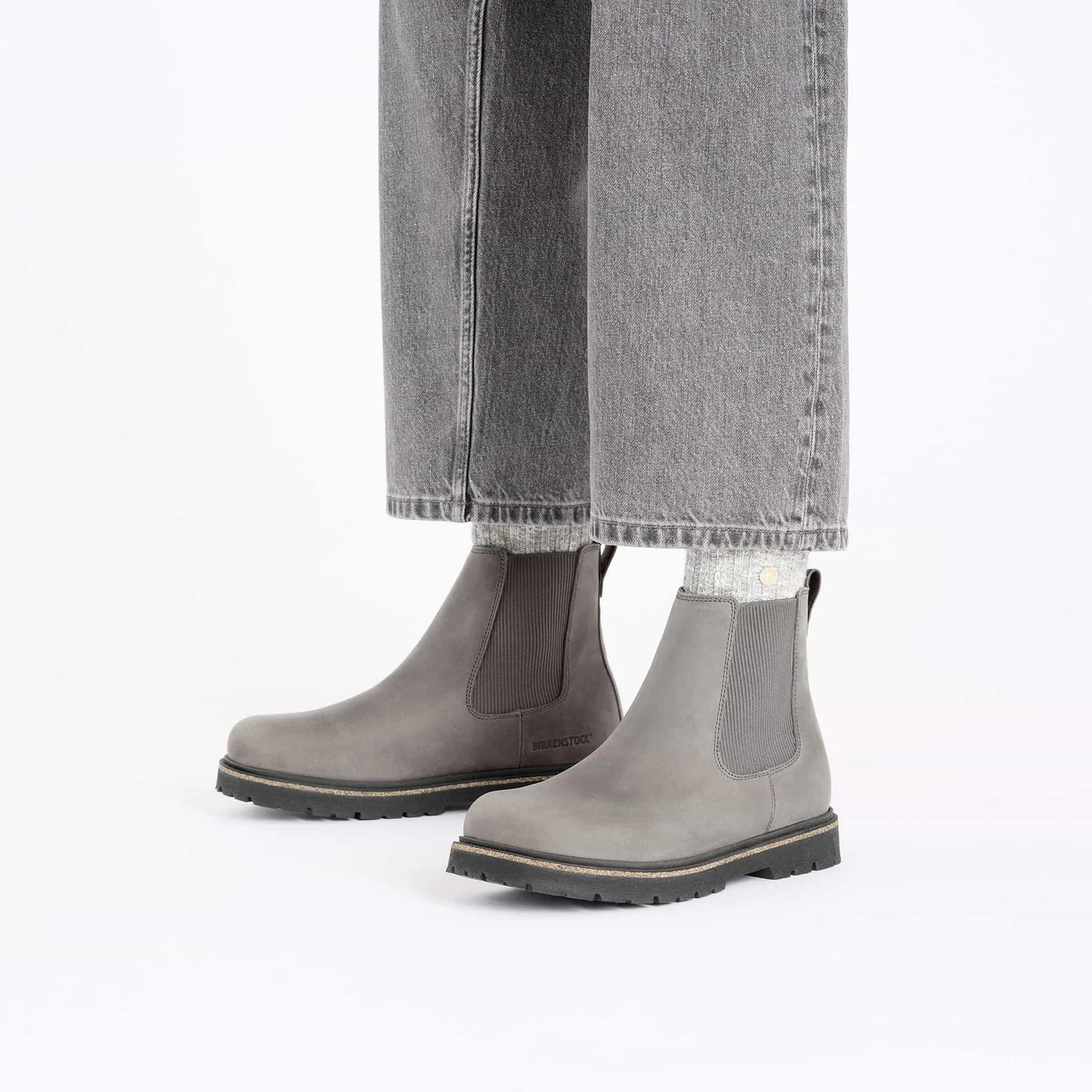 BIRKENSTOCK Highwood Slip On Mid Natural Leather Oiled - Gray/Graphite