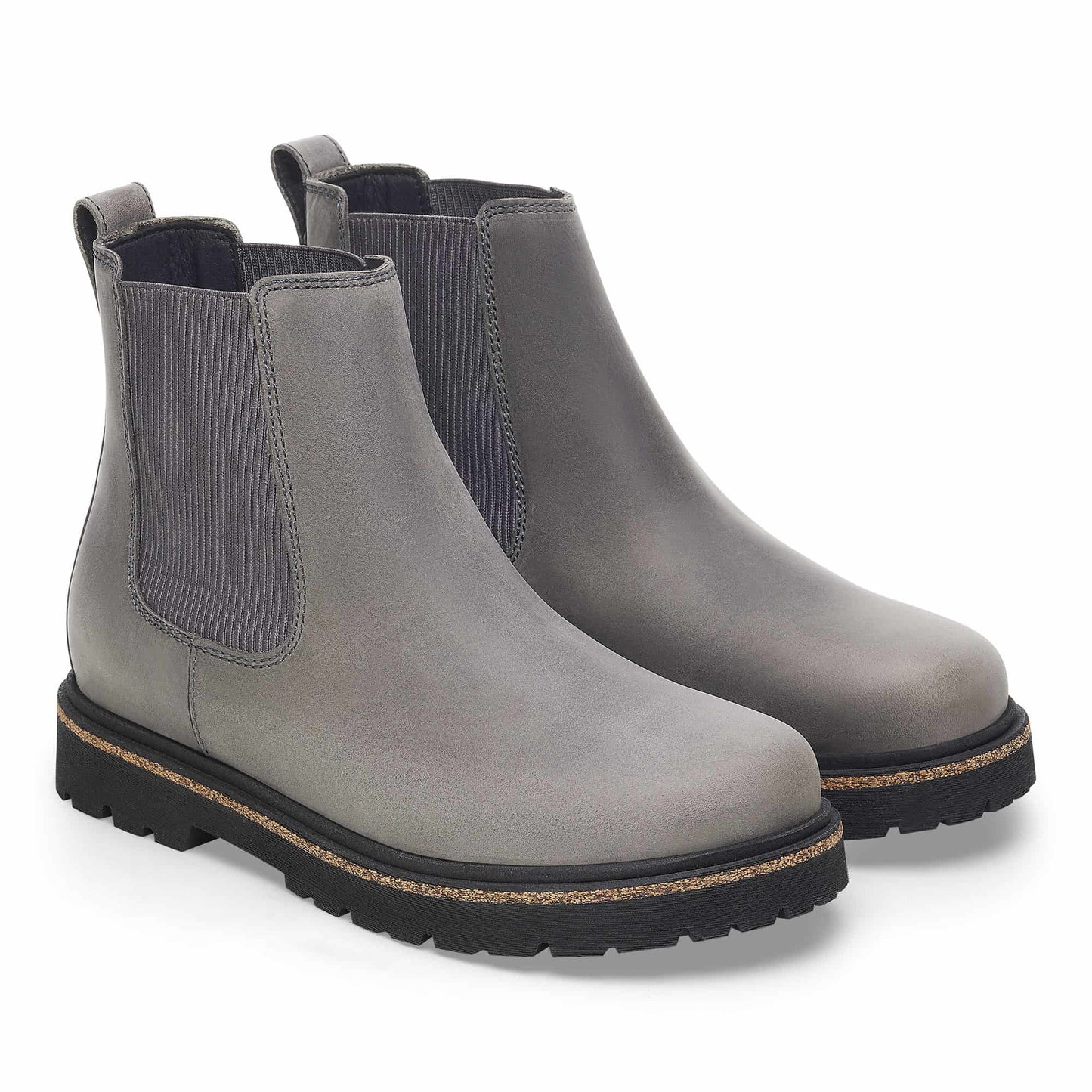 BIRKENSTOCK Highwood Slip On Mid Natural Leather Oiled - Gray/Graphite