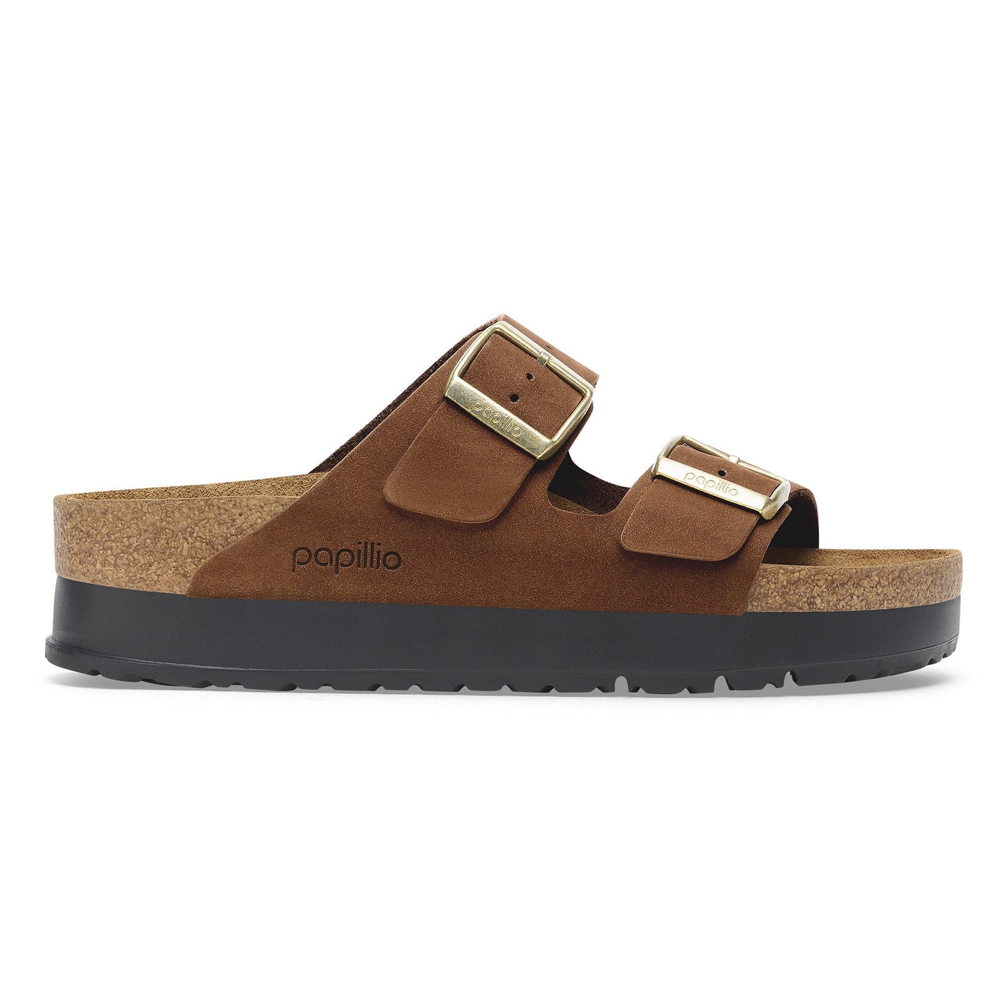 BIRKENSTOCK Arizona Flex Platform Nubuk Leather - Brown/Dark Tea